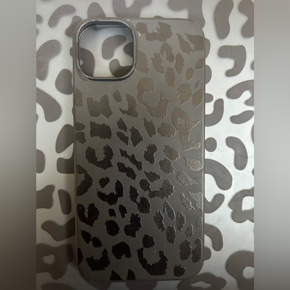iPhone, 14+ black cheetah print phone case